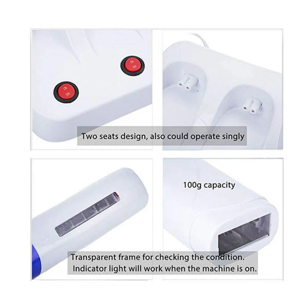 Chauffe-cire épilation avec sa base à double siège