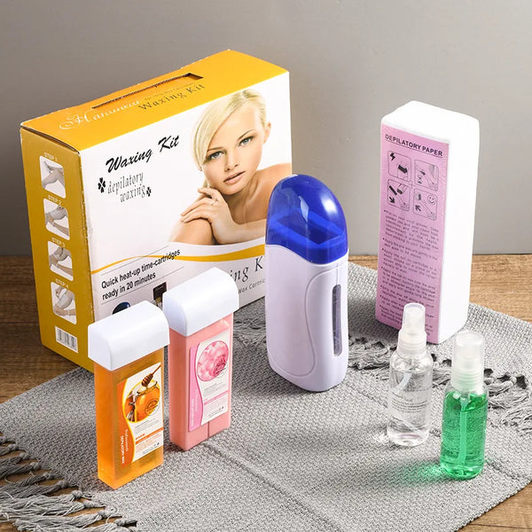 Kit Épilation à la Cire 6 en 1 – Chauffe-Cire Roll-On Professionnel